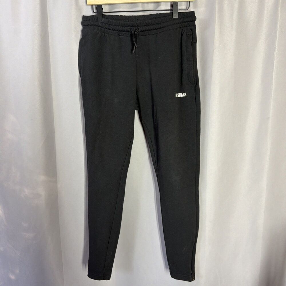 Gymshark Men's Tapered Sweatpants Black Size Small Logo Drawstring